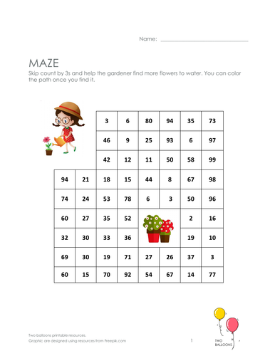 Gardeners maze: skip count by 3