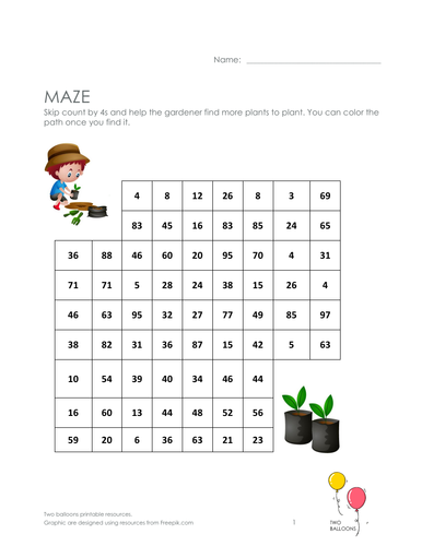 Gardeners maze: skip count by 4