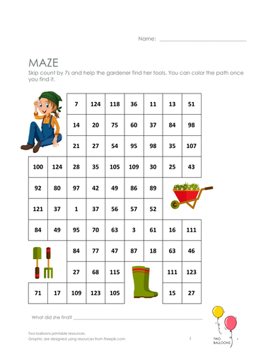 Gardeners maze: skip count by 7