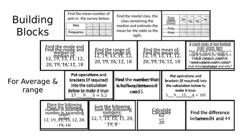 Building Blocks - Average and Range