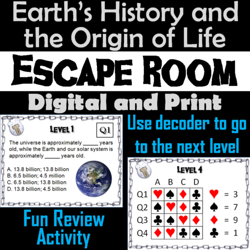 Earth’s History and the Origin of Life Activity: Science Escape Room Biology