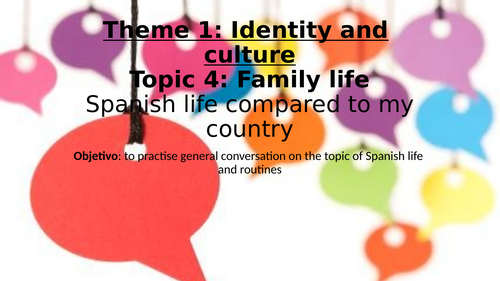 AQA 9-1 Spanish GCSE - General Conversation - Theme 1- Unit 4 - Family life and routines