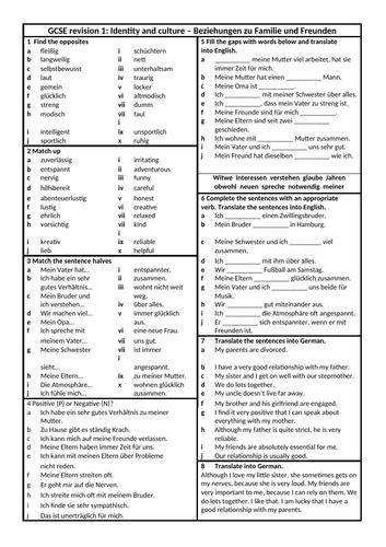 Gcse German Vocabulary Revision All Topics 16 Worksheets By Suelangstuition Teaching Resources 1518