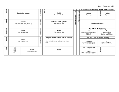 Weekly plan - easy organise your week