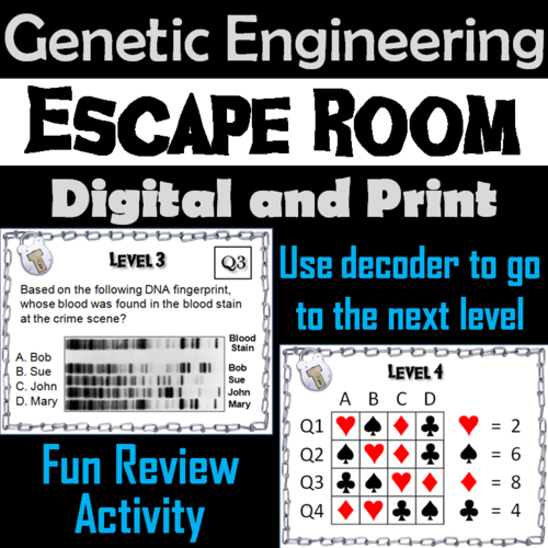 Gene Cloning and Genetic Engineering Activity: Science Escape Room Biology