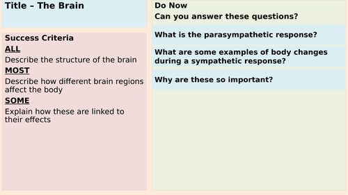 The Brain and brain areas - AQA Applied Science Module 4