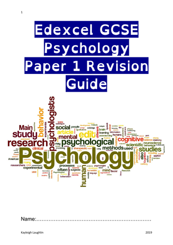 Edexcel GCSE Psych (2017)  Revision book