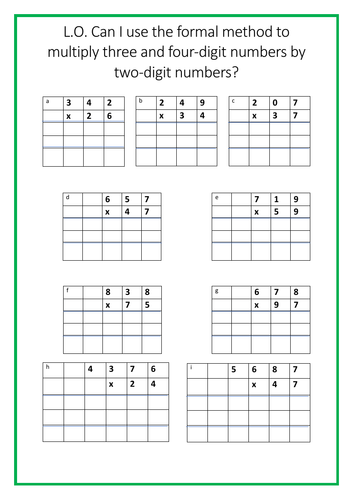 long multiplication reasoning and problem solving year 6