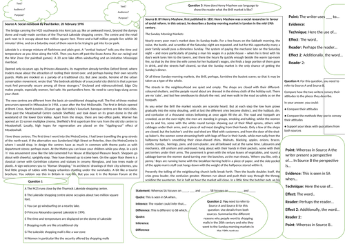 Language Paper 2 Exam in Learning Mat Style