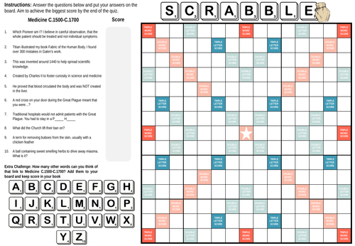 Scrabble Medicine c.1500-c.1700