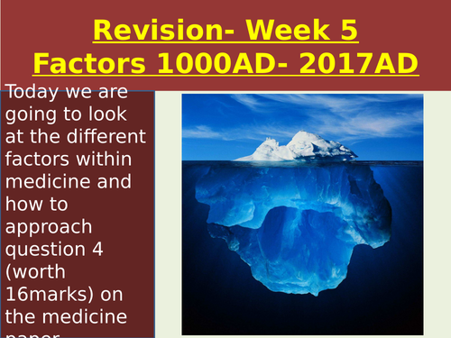 Medicine Health and the People AQA Factors revision lesson.