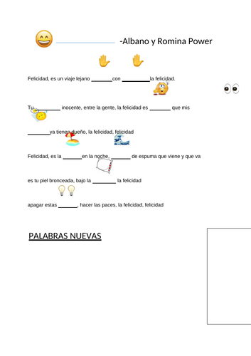 La felicidad- emoji gap fill song