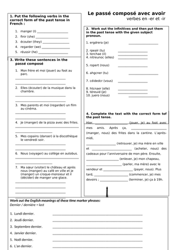 Past tense (ER/IR verbs)