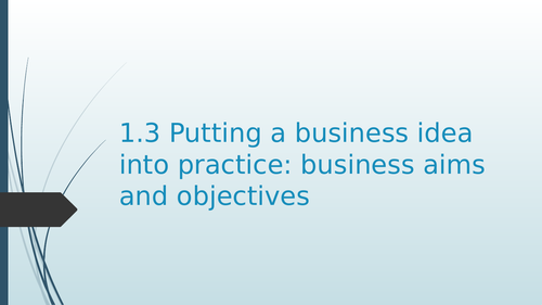 Theme 1.3 Putting a business idea into practice