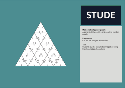 Positive and negative number maths puzzles