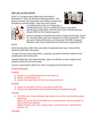 GCSE Business exam technique practice