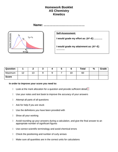 AQA AS Level Unit 1 Section 5 Kinetics -Collision theory, Maxwell-Boltzmann distribution, catalysts