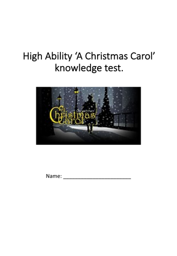 High ability 'A Christmas Carol' test