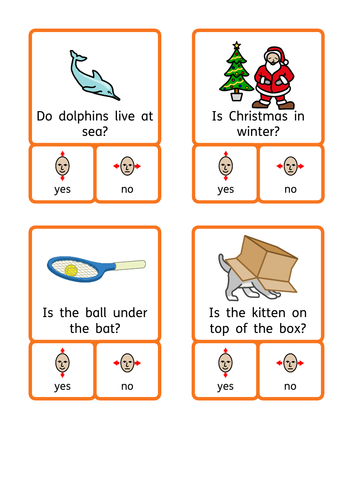Yes / No questions, reading comprehension, reasoning, TEACCH / workstation task. KS1 / Autism / SEN