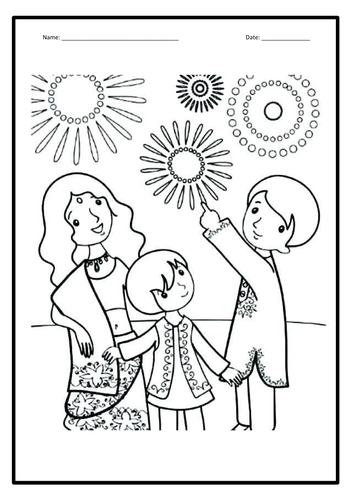 Diwali - 6 colouring-in sheets