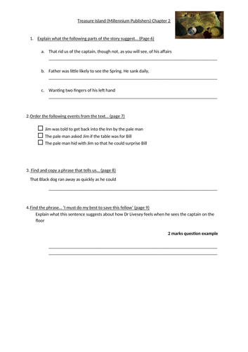 Treasure Island Chapter 2 questions and answers