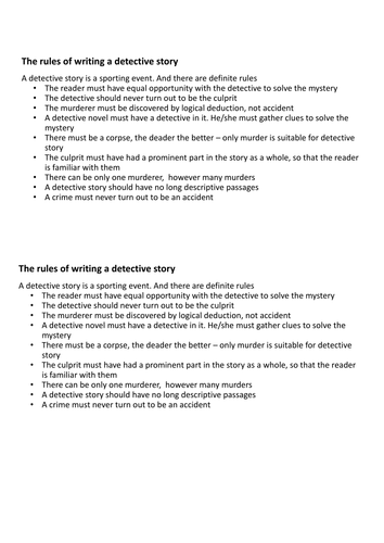 Detective Writing Lesson 3 | Teaching Resources