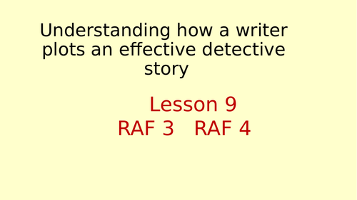 Detective Writing Lesson 9