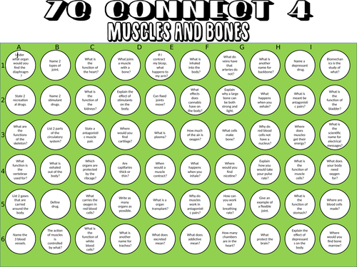 Connect4 Revision Game 7C Science | Teaching Resources