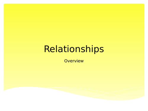 Brief overview lesson on Relationships