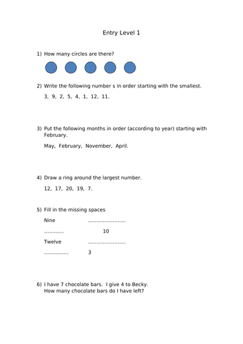 GCSE Foundation Number Revision 1 - 10 (word version)