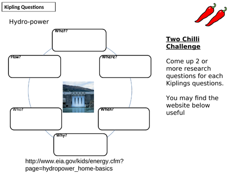 Kiplings questions for 3 levels