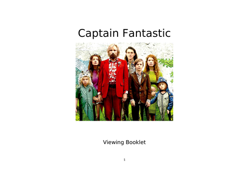 A Level Film Studies Viewing Booklet for 'Captain Fantastic'