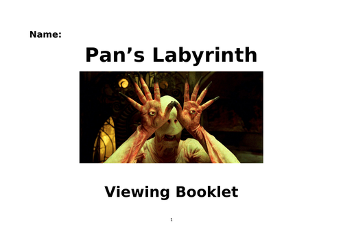 Viewing booklet for A-Level film students studying 'Pan's Labyrinth'