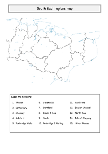 ** South East map ** | Teaching Resources