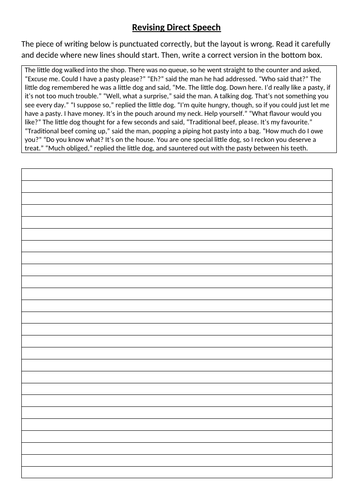 Using Direct Speech correctly