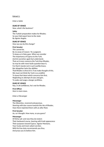 A Level Tragedy Othello 20 Scenes Revision