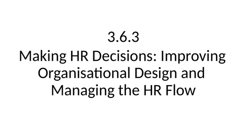 Influences on job design- Hackman and Oldham's Model- AQA A-Level