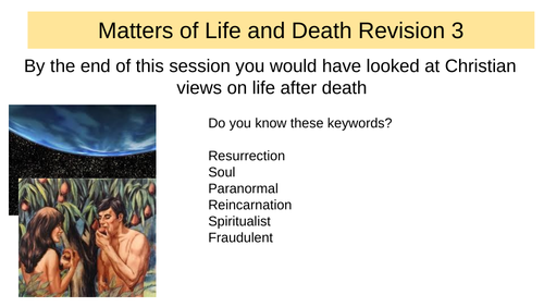 RS EDEXCEL B Matters of life and death revision through Christianity