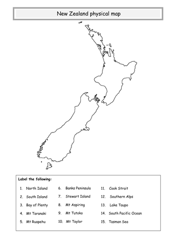 new zealand physical map