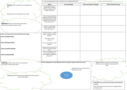 A Christmas Carol Nostalgia Learning Mat