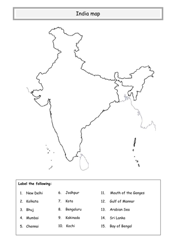 India Map Black And White Pdf India Map ** | Teaching Resources