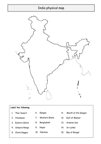 India Physical Map Pdf India Physical Map ** | Teaching Resources