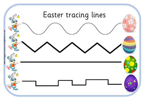 Easter fine/gross motor Tracing lines