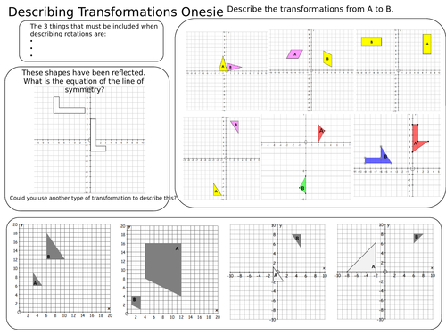 Transformations Revision Placemats
