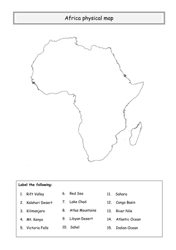 ** Africa physical map **