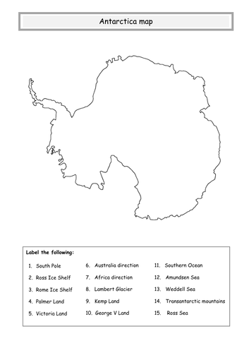 Free Printable Map Of Antarctica Antarctica World Map ** | Teaching Resources