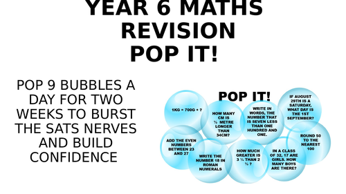 pop it! year 6 revision 2 weeks
