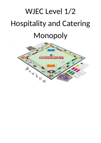 WJEC Level 1/2 Hospitality and Catering Revision Game, highly engaging for all abilities.