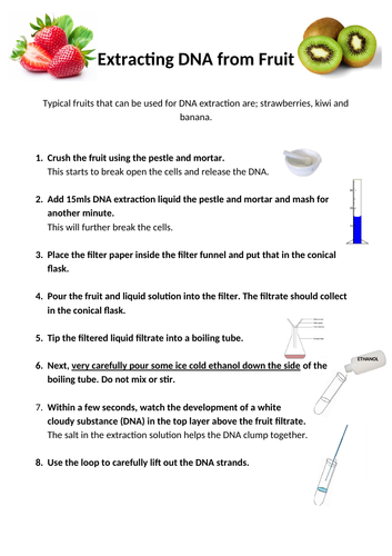 Extracting DNA Instruction Sheets