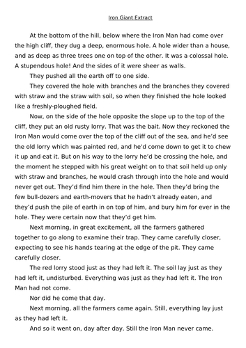 Iron Man chapter 1 comprehension reading vipers